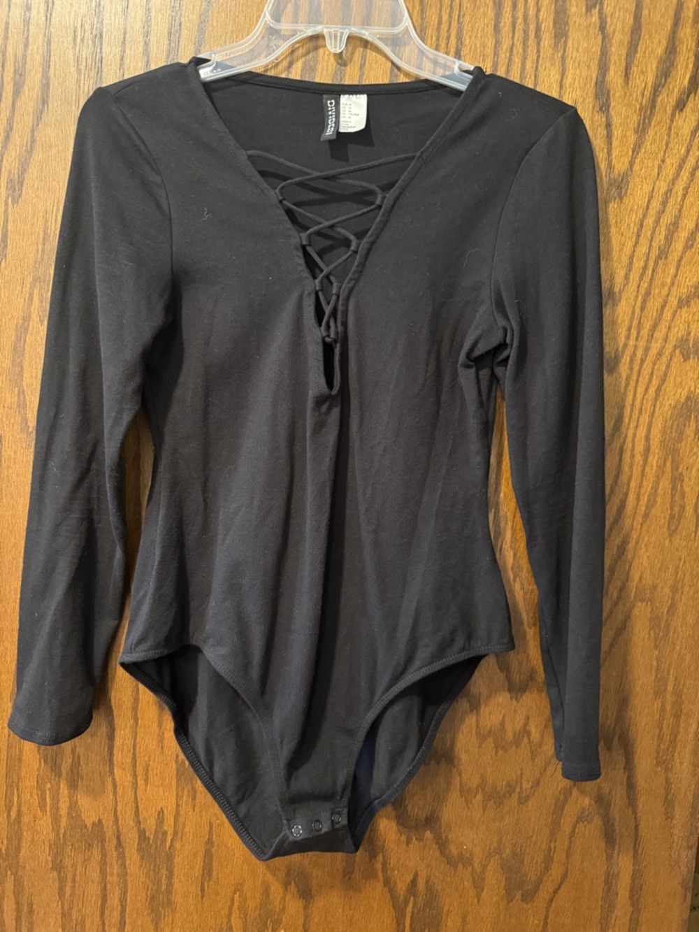 H&M Black Long Sleeve Scoop Neck Bodysuit